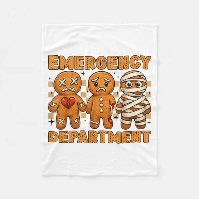 Cobertor De Velo Gingerbread Emergency Department Christmas Nurse D (Frente)