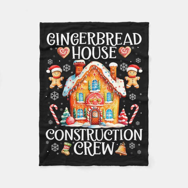 Cobertor De Velo Gingerbread House Construction Crew Baking Christm (Frente)