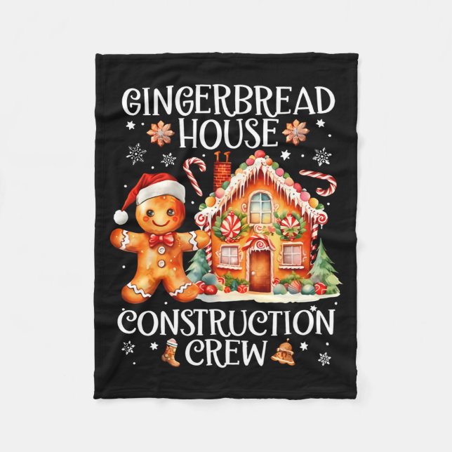Cobertor De Velo Gingerbread House Construction Crew Cookie Baking  (Frente)