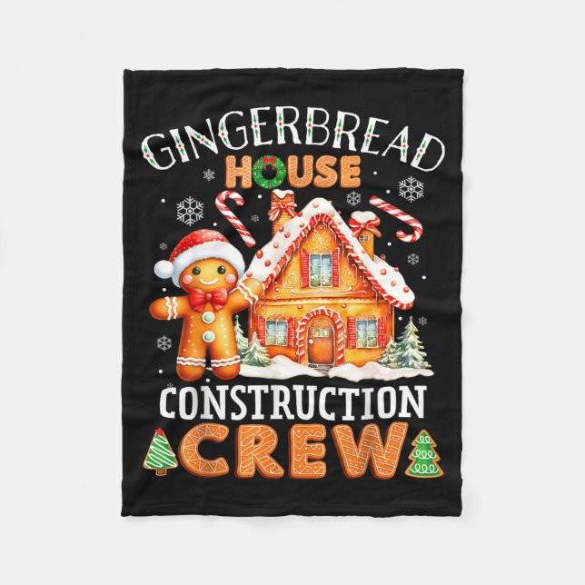 Cobertor De Velo Gingerbread House Construction Crew Decorating Bak (Frente)