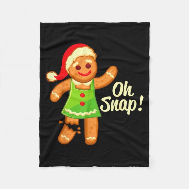 Cobertor De Velo Gingerbread Shirt Oh Snap _ Christmas Ginger Cooki (Frente)