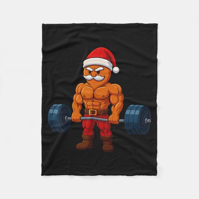 Cobertor De Velo Gingerbread Weightlifting Fitness Gym Workout Chri (Frente)