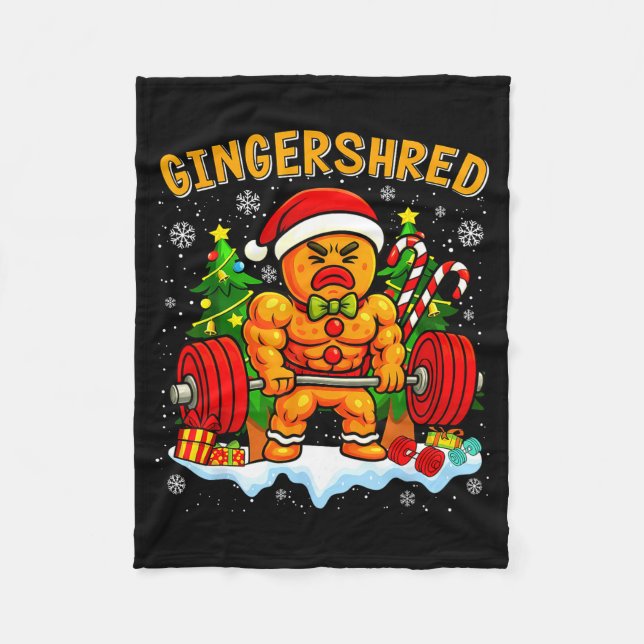 Cobertor De Velo Gingershred Funny Gingerbread Man Gym Bodybuilding (Frente)