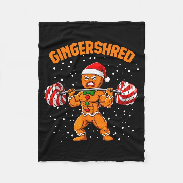 Cobertor De Velo Gingershred Funny Gingerbread Man Gym Bodybuilding (Frente)