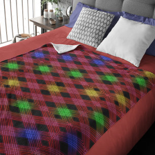 Cobertor De Velo Gingham - Aberto de Folha Multicolorida
