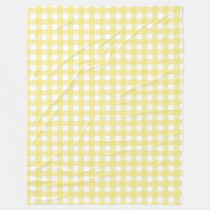 Cobertor De Velo Gingham amarelo pálido e branco