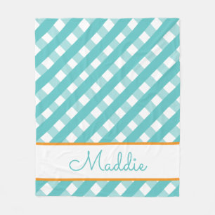 Cobertor De Velo Gingham Gingham Personalizado Fleece Blanket