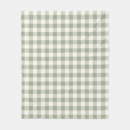 Cobertor De Velo Gingham Pattern Cottagecore Checkered Beige Sage