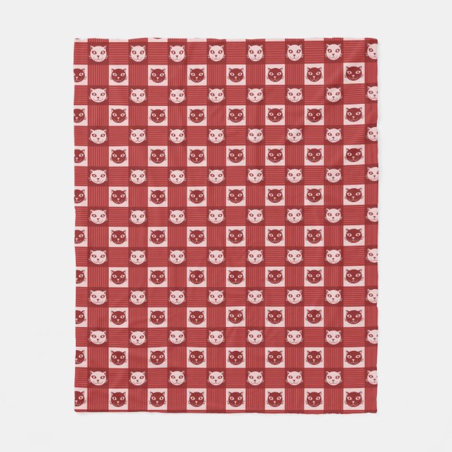 Cobertor De Velo Gingham Patterno Gingham Vermelho Cinto (Frente)