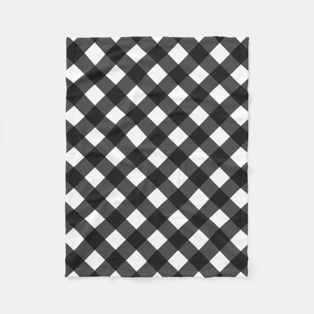 Cobertor De Velo Gingham Preto e Branco (Frente)