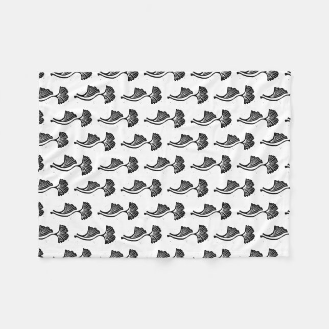 Cobertor De Velo Gingko Leaf Lino Impressão Fleece Blanket (Frente (Horizontal))
