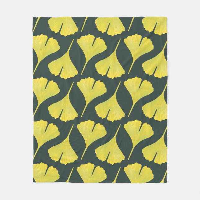 Cobertor De Velo Ginkgo Leaf Pattern Green Nature Lover (Frente)