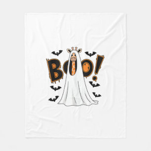 Cobertor De Velo Girafa Bonita Boo Halloween Zoo Lover _3