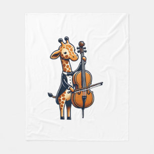 Cobertor De Velo Girafa Bonita Tocando Cello Girafas Músicas