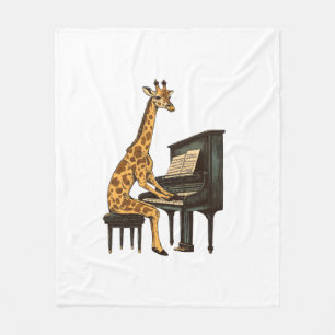 Cobertor De Velo Girafa Bonita Tocando Piano Girafas Músicas