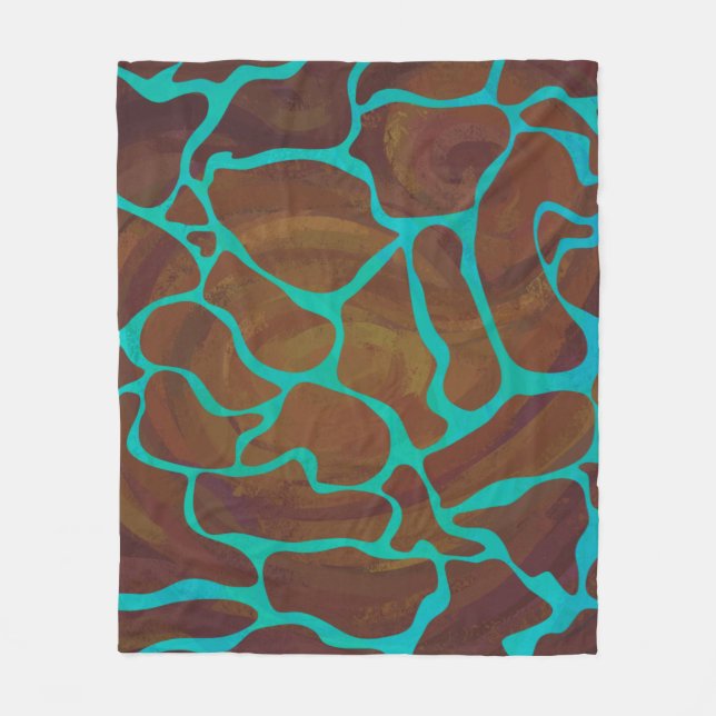 Cobertor De Velo Girafa Brown e impressão da cerceta (Frente)