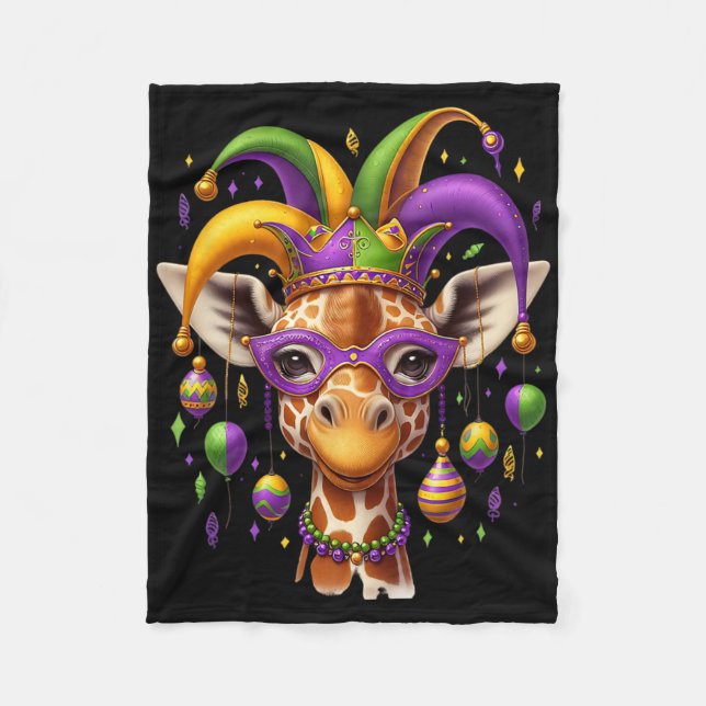 Cobertor De Velo Girafa de Mardi Gras (Frente)