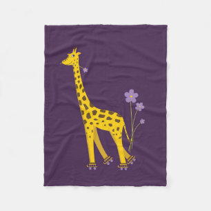Cobertor De Velo Girafa engraçado roxo dos desenhos animados da