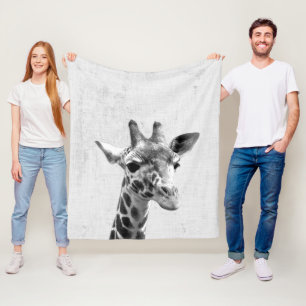 Cobertor De Velo Girafa Peekaboo Preto e Branco Berçário Minimalist