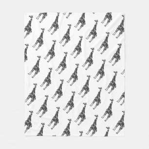 Cobertor De Velo Giraffe Black e Cinza Silhoutte