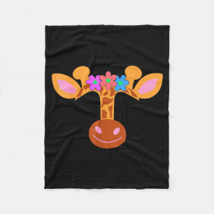 Cobertor De Velo Giraffe Face Flores Coroa Cílios Halloween