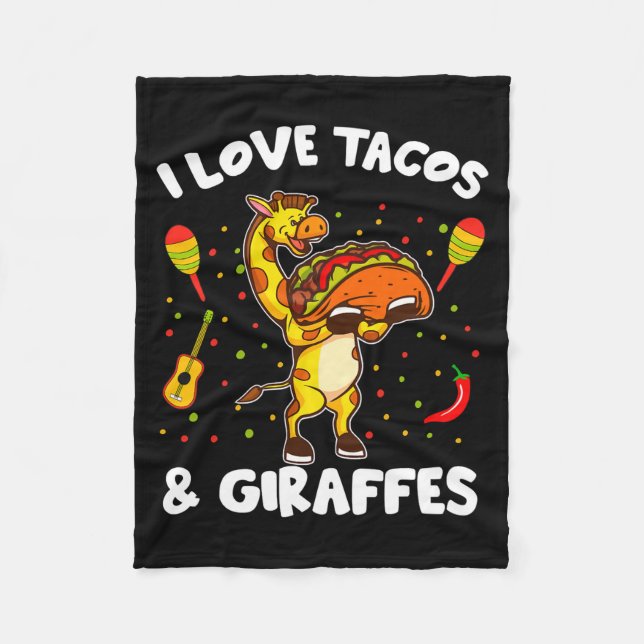 Cobertor De Velo Giraffe Giraffes I Love Tacos And Giraffes Funny G (Frente)