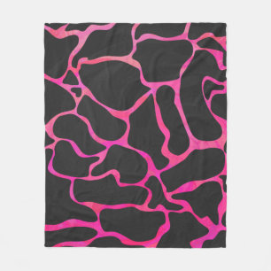 Cobertor De Velo Giraffe Hot Pink e Impressão preto
