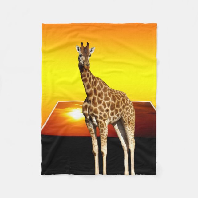 Cobertor De Velo Giraffe Ouro Sunset, Pequeno (Frente)