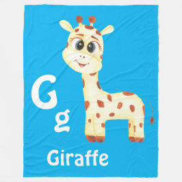 Cobertor De Velo Giraffe personaliza ABC: Carta G - Adicionar seu n