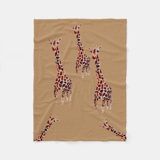 Cobertor De Velo Giraffe Willife Art Engraçado Animal (Frente)