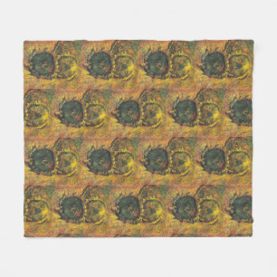 Cobertor De Velo Girassóis de Van Gogh - Arte Floral Dourada Vintag