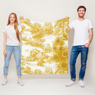 Cobertor De Velo Girassol Campo Vintage Toile Amarelo (7)