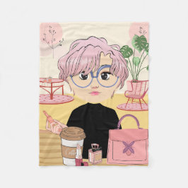 COBERTOR DE VELO GIRL ANIME, USANDO A MATIZAÇÃO EM UM LUGAR DE CAFÉ