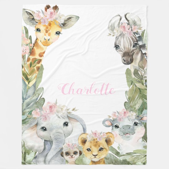 Cobertor De Velo Girl Safari Blanket (Frente)