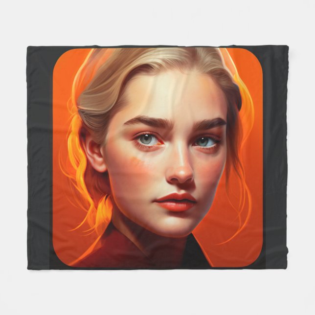 Cobertor De Velo Girl with blue eyes (Frente (Horizontal))