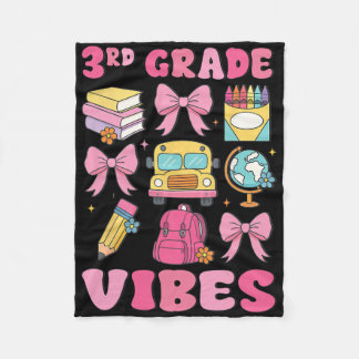Cobertor De Velo Girls 3rd Grade Vibes Coquette Bow Ck To School Te