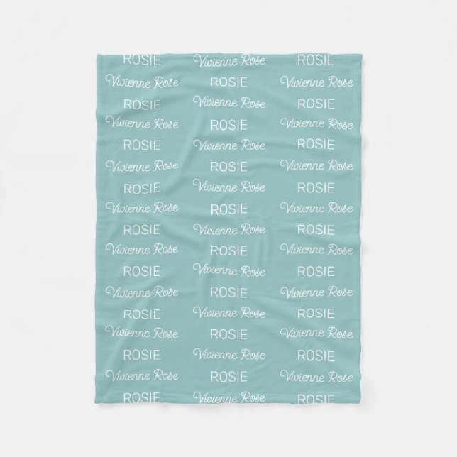 Cobertor De Velo Girls Aqua Personalized Script Name (Frente)