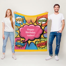 Cobertor De Velo Girls’ Colorful Pop Art Birthday Party Gift