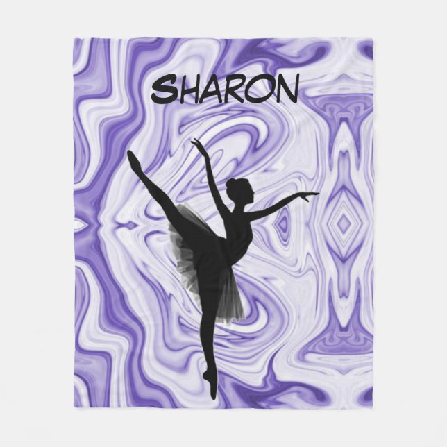 Cobertor De Velo Girls Dance White e Purple Swirl (Frente)