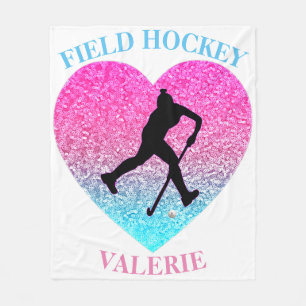 Cobertor De Velo Girls Field Hockey Blanket with Name