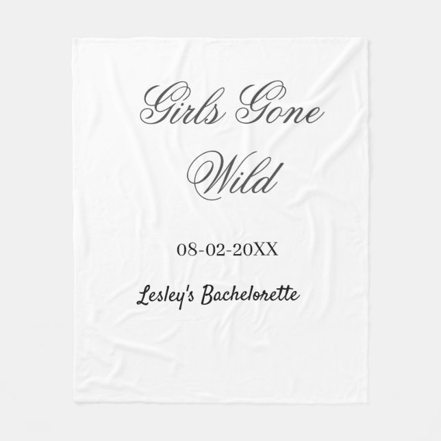 Cobertor De Velo Girls Gone wild Bachelorette party name date bride (Frente)