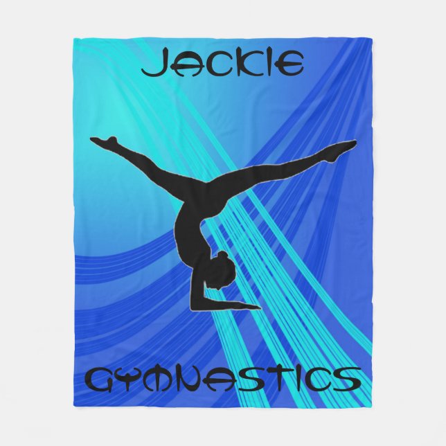 Cobertor De Velo Girls Gymnastics Blue Abstrato (Frente)