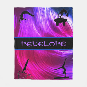 Cobertor De Velo Girls Gymnastics Events Abstrato