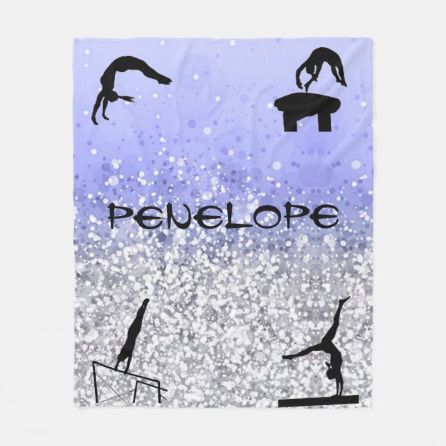 Cobertor De Velo Girls Gymnastics Events Sparkly Blanket (Frente)
