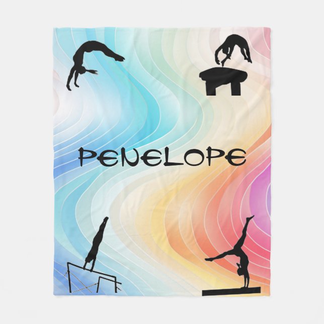 Cobertor De Velo Girls Gymnastics Events Sparkly Blanket (Frente)