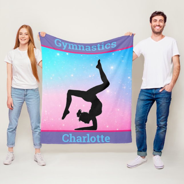 Cobertor De Velo Girls Gymnastics Pastel Fleece Blanket (In Situ)