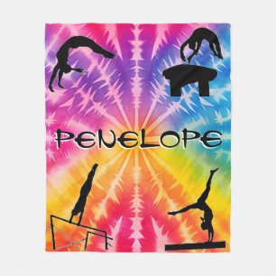 Cobertor De Velo Girls Gymnastics Rainbow Tie-Dye