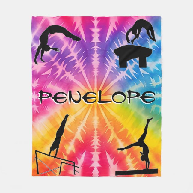 Cobertor De Velo Girls Gymnastics Rainbow Tie-Dye (Frente)