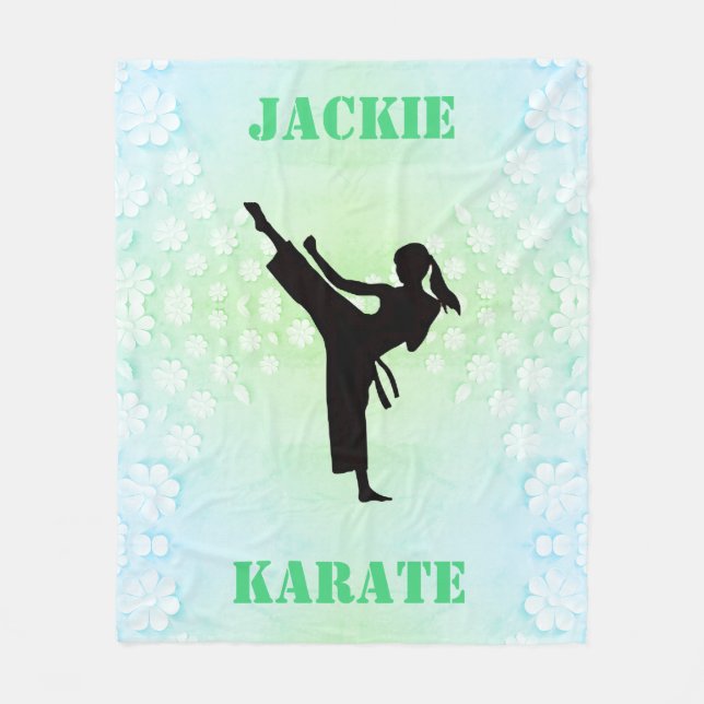 Cobertor De Velo Girls Karate Floral (Frente)