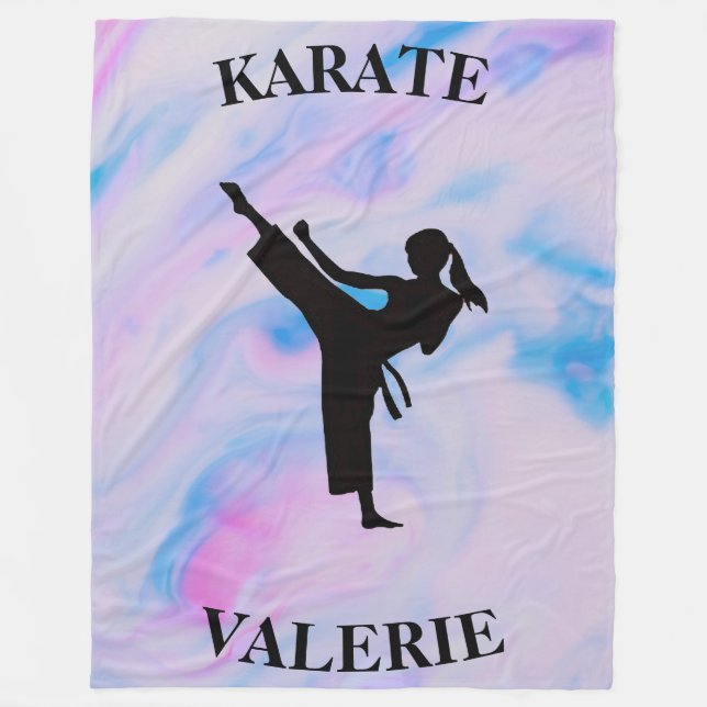 Cobertor De Velo Girls Karate Pastel Swirl (Frente)